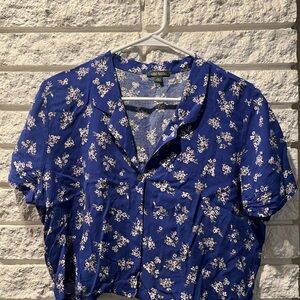 Wild Fable Navy Floral Blouse